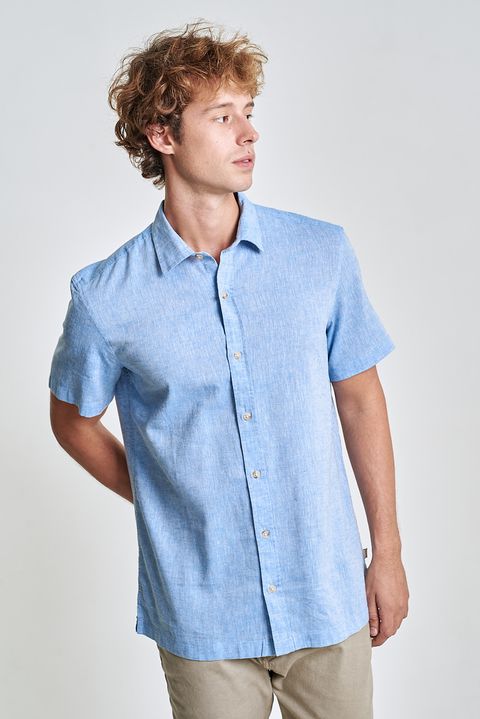 Camisa de Linho Mc Belize Azul Claro — Austral