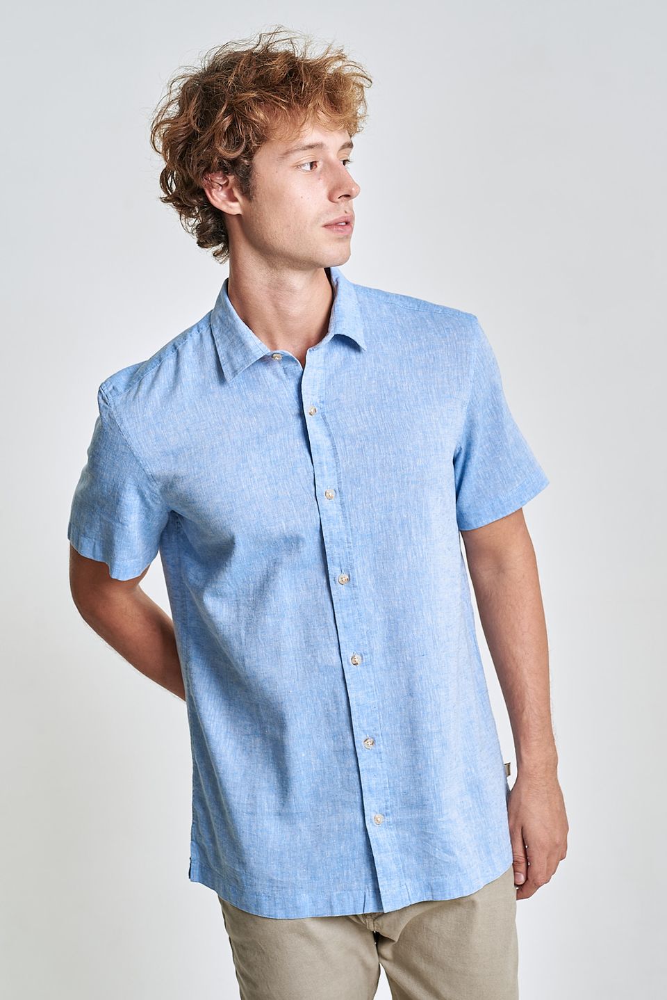 Camisa de Linho Mc Belize Azul Claro