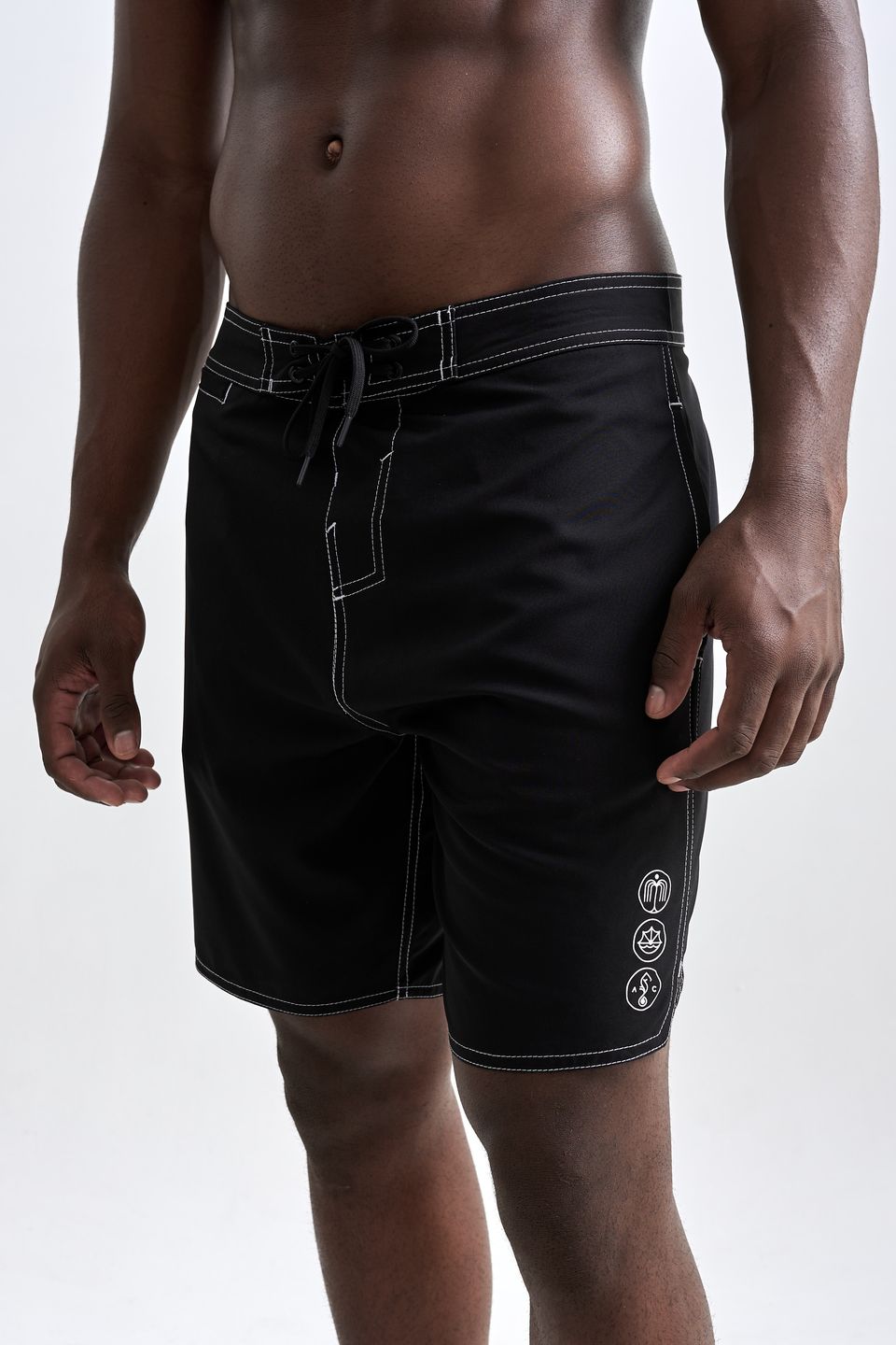 Boardshorts Retro Contrast Preto