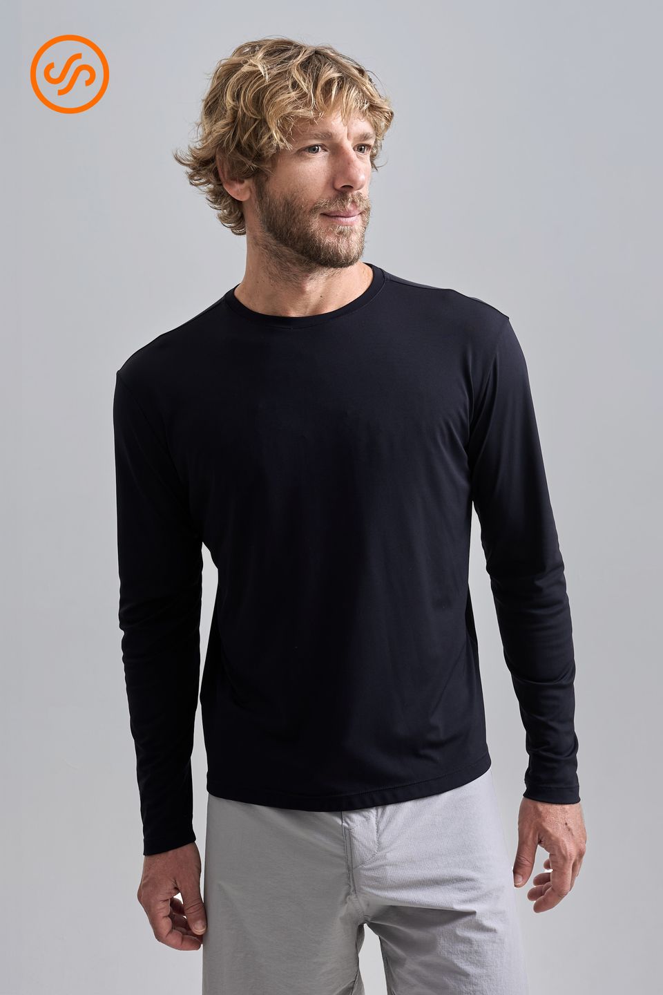 Camiseta Hybrid Downwind Manga Longa Preto