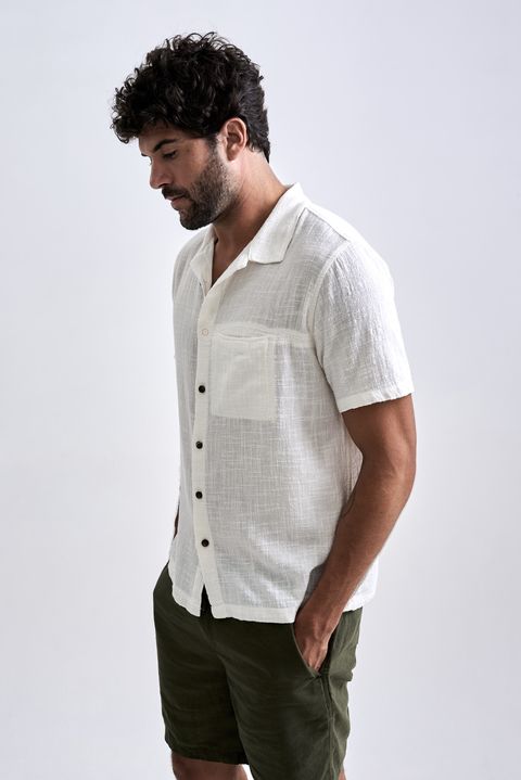 Camisa Carmel Manga Curta Off White — Austral