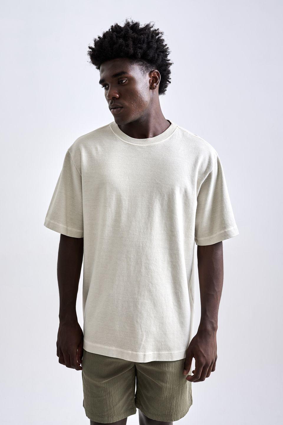 Camiseta Oversized Heavy Stone Creme