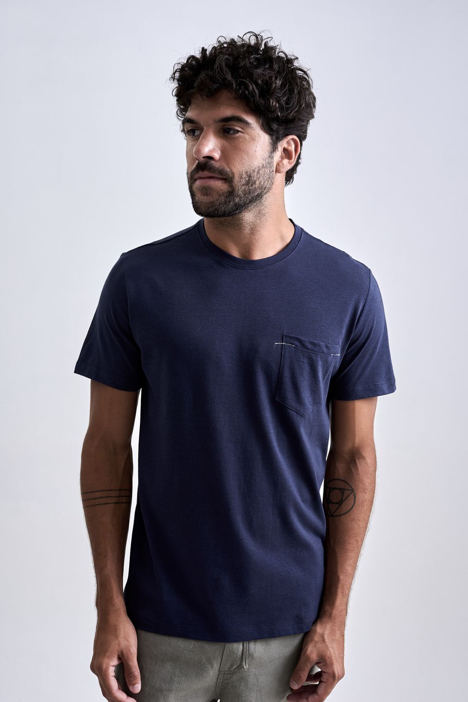 Camiseta Linen Faro Azul Escuro