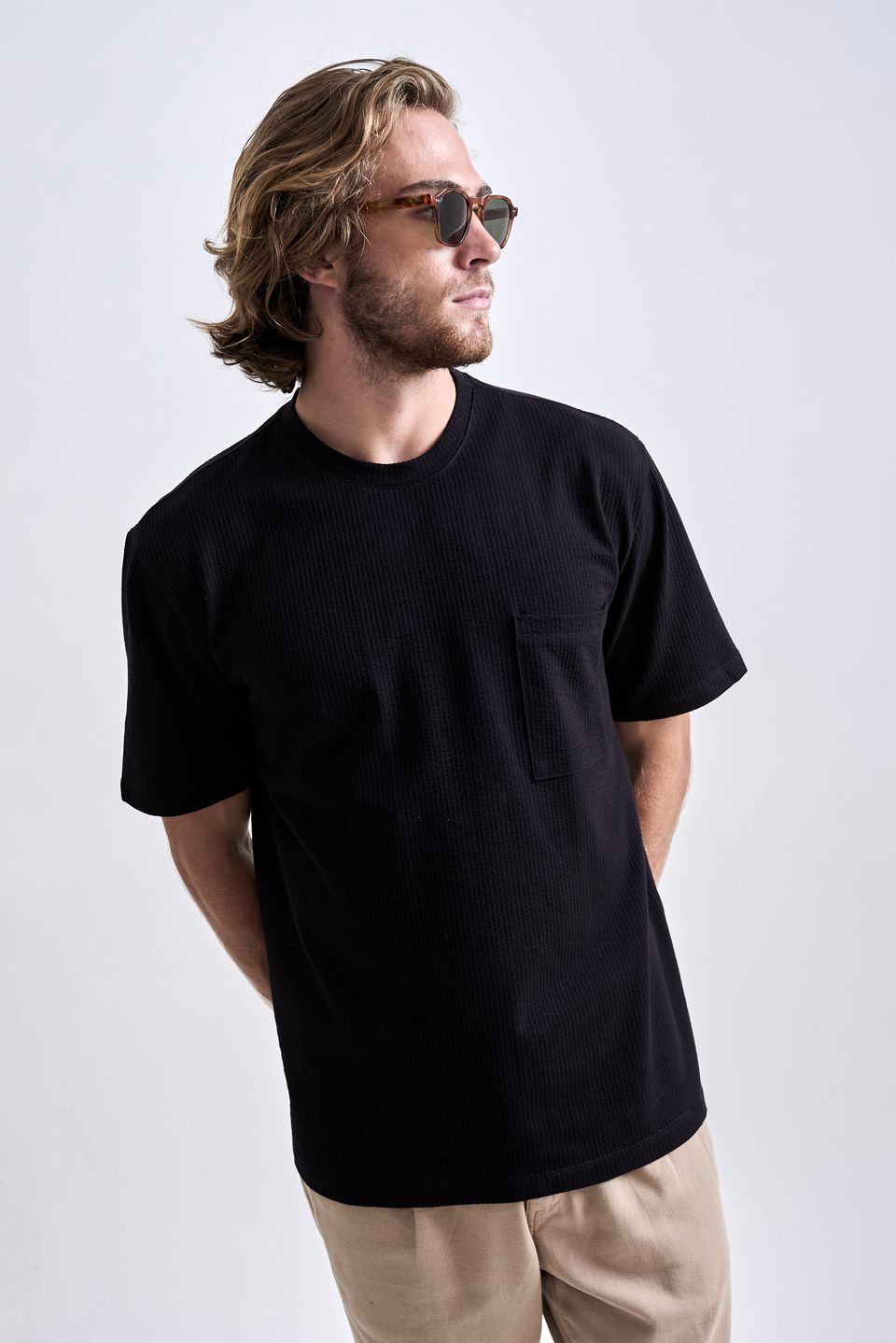 Camiseta Oversized Comfort Ruga Preto