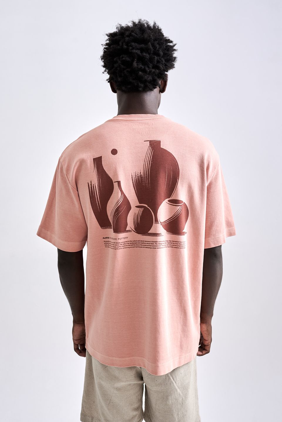 Camiseta Oversized Pottery Stone Coral