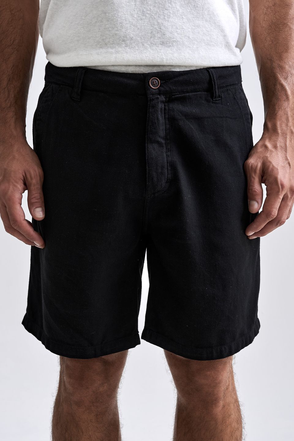 Bermuda Chino Linen Ubatuba Preto