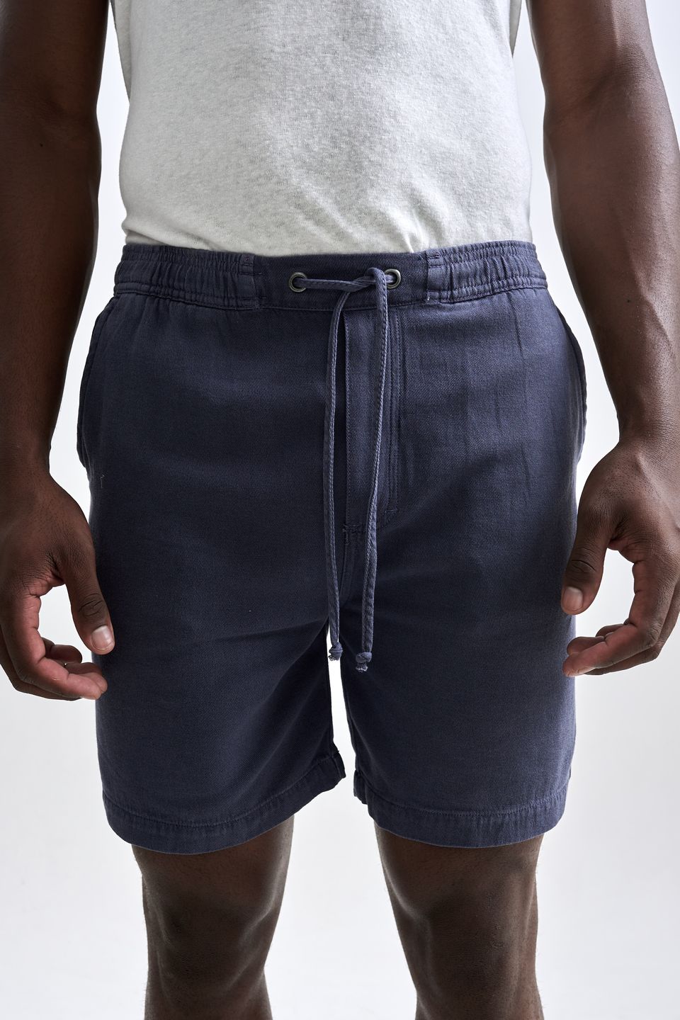 Shorts Linen Caraiva Stoned Azul Escuro