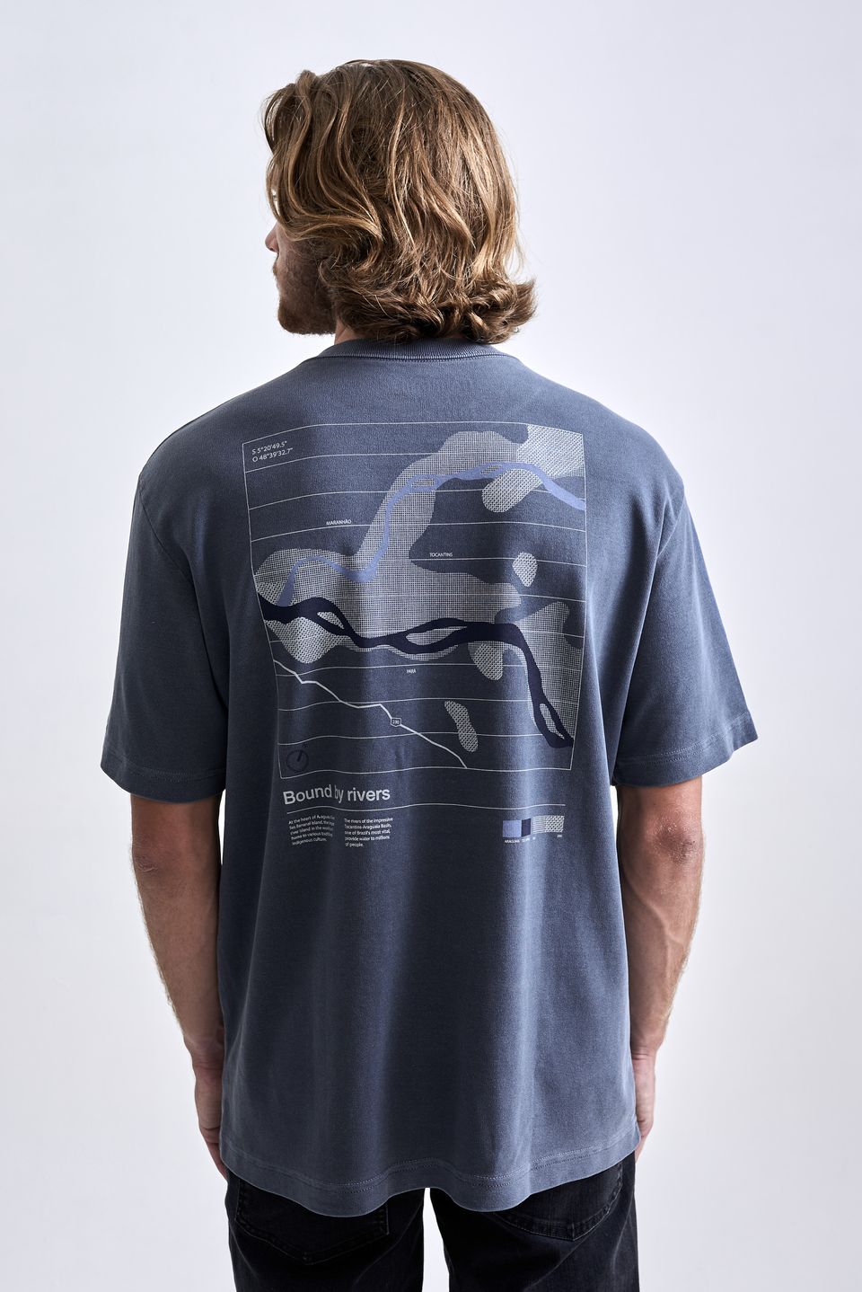 Camiseta Oversized Bound Stone Azul Midnight