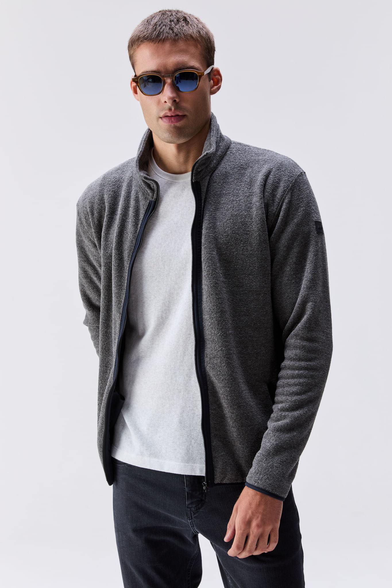 Casaco Fleece Glacier Cinza Escuro — Austral