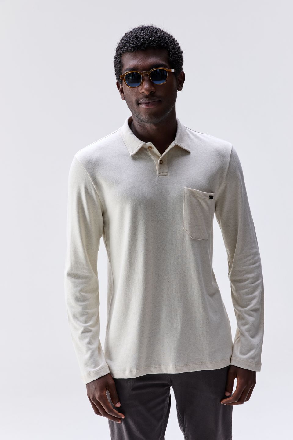 Polo Manga Longa Linen Noronha Natural