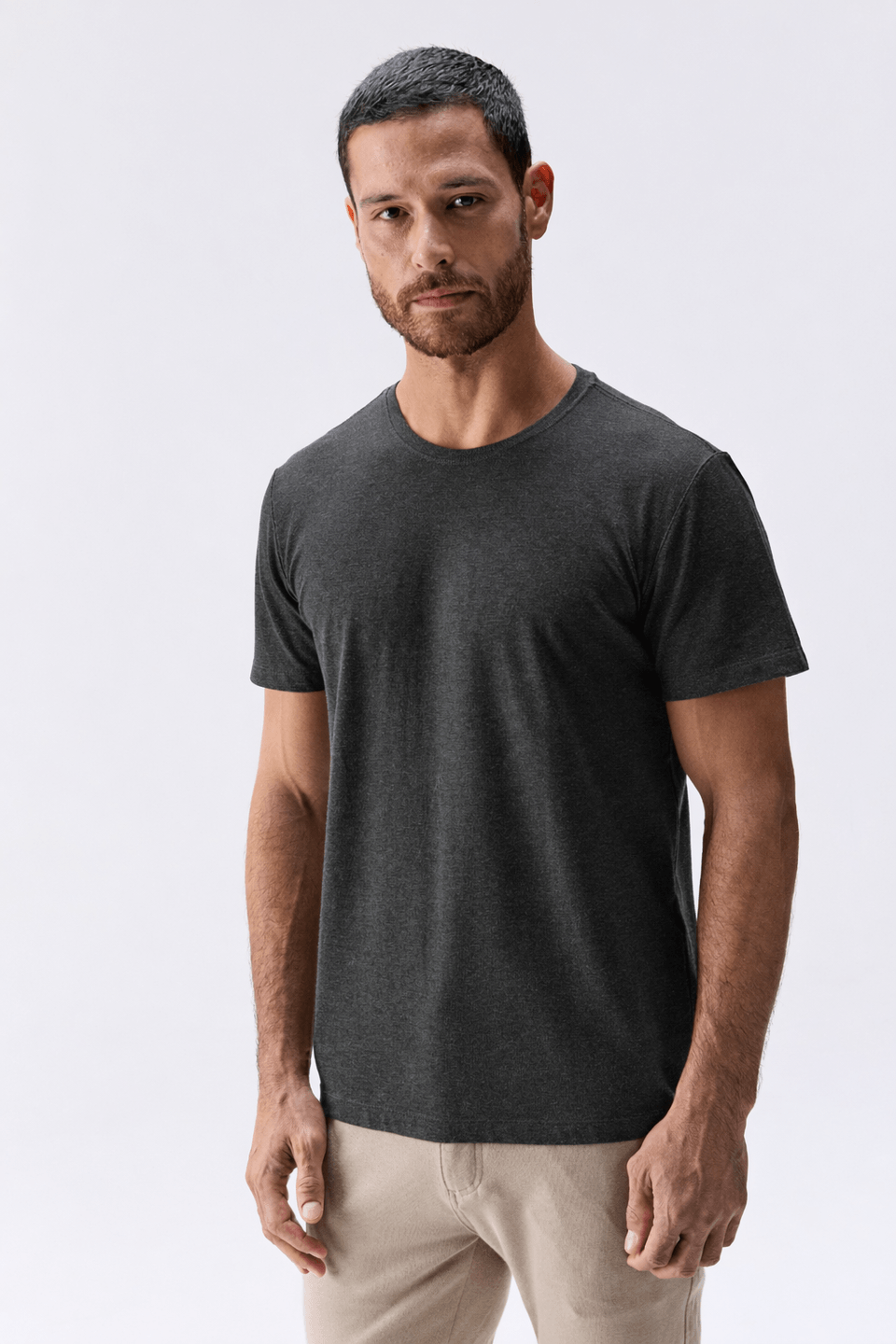Camiseta Piquet Pima Ret Cinza Escuro