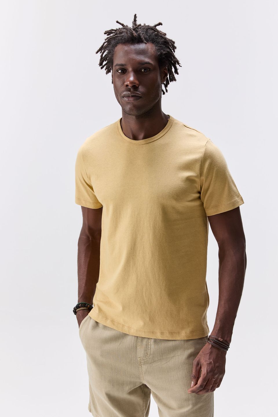 Camiseta Linho Mulucha Amarelo