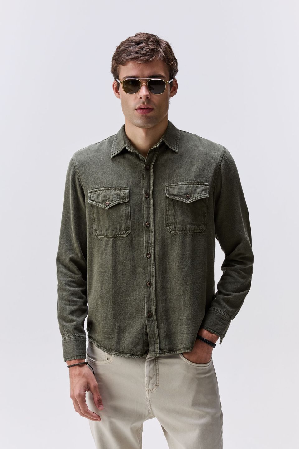 Camisa Linho Mont Blanc Verde